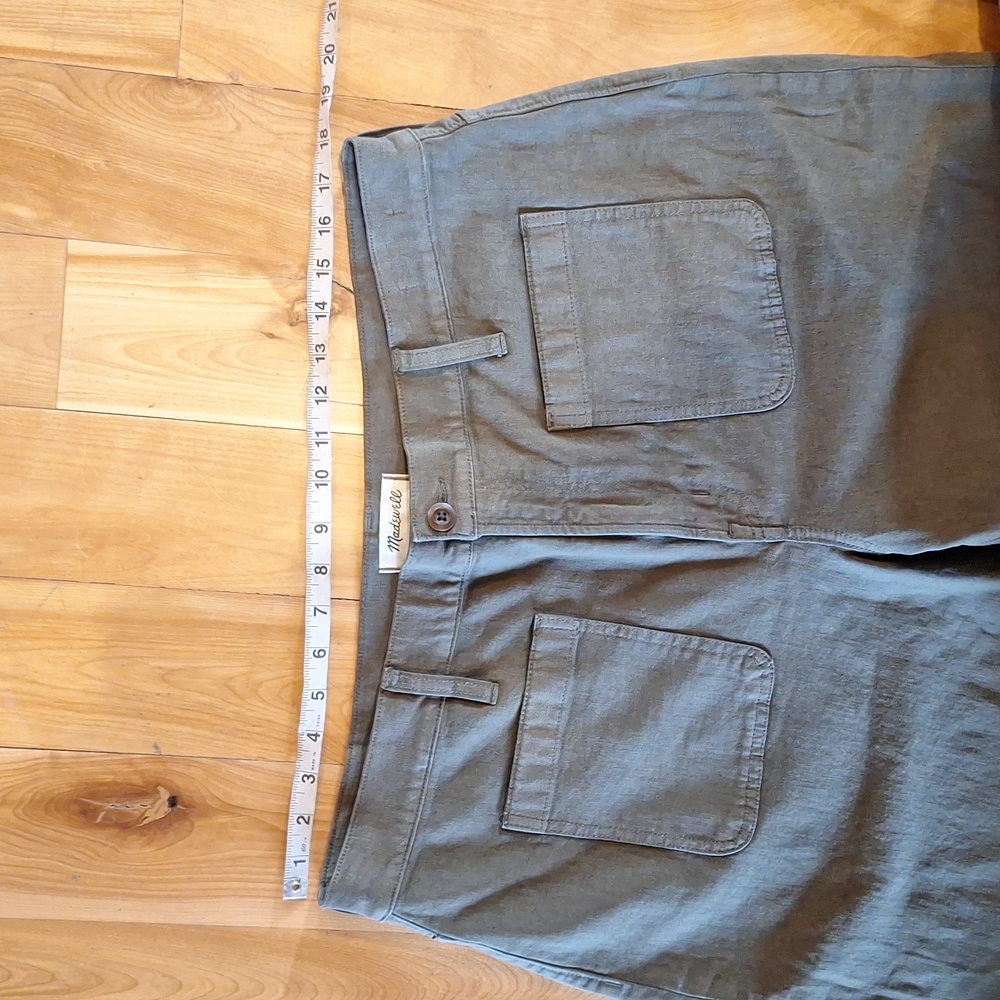 Madewell Emmett Wide Leg Olive Green Pants Size 33 - Picture 8 of 13